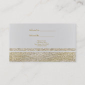 Carte De Référencement Or Blanc Étincelant Glam Bling Réferer un Ami (Dos)