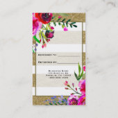Carte De Référencement Or Blanc Rayures Gras Glam Floral Référer un ami (Dos)