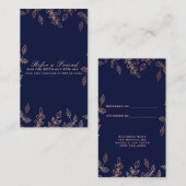 Carte De Référencement Or et bleu rose Glam Botanique Parrainer une amie (Devant / Derrière)