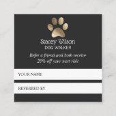 Carte De Référencement Or Et Charbon Empreinte de patte Animal (Dos)