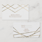 Carte De Référencement Or Lignes Géométriques Modernes Référez un Ami (Devant / Derrière)