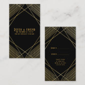 Carte De Référencement Or Noir Élégant Moderne Glam Deco Référez un Ami (Devant / Derrière)