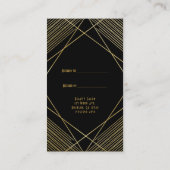 Carte De Référencement Or Noir Élégant Moderne Glam Deco Référez un Ami (Dos)