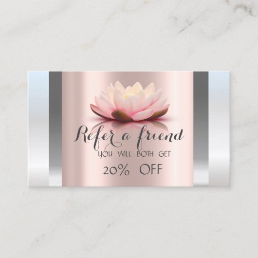 Carte De Référencement Or Rose Argenté Lotus Professionnel (Devant)