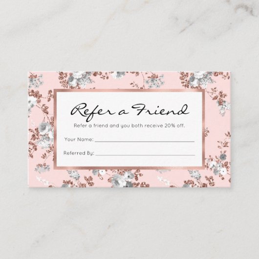 Carte De Référencement Or rose rose rose rose moderne parties scintillant (Devant)