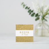 Carte De Référencement Paillettes dorées chic (Debout devant)