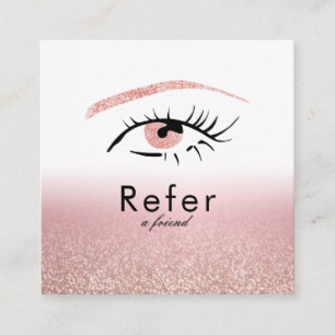 Carte De Référencement Paillettes Rose Gold Yeux Sourcils Cils