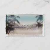 Carte De Référencement Palm Trees Elegant Tropical Beach Référer un ami (Devant)