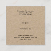 Carte De Référencement Papier Kraft Simple Moderne Minimal Business (Dos)