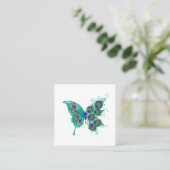 Carte De Référencement Papillon aux plumes de paon vert (Debout devant)