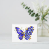 Carte De Référencement Papillon saphir à fleurs (Debout devant)