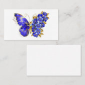 Carte De Référencement Papillon saphir à fleurs (Devant / Derrière)