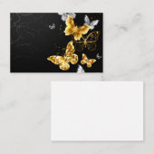 Carte De Référencement Papillons blancs et dorés (Devant / Derrière)