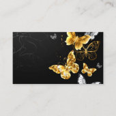 Carte De Référencement Papillons blancs et dorés (Devant)