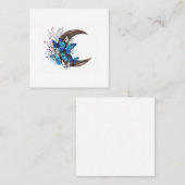 Carte De Référencement Papillons bleus sur croissant en bois (Devant / Derrière)