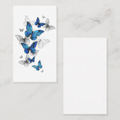Carte De Référencement Papillons volants bleus Morpho (Devant / Derrière)