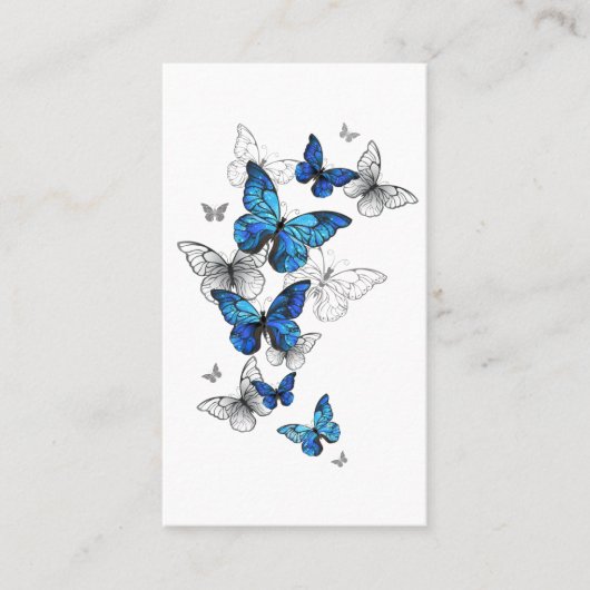 Carte De Référencement Papillons volants bleus Morpho (Devant)
