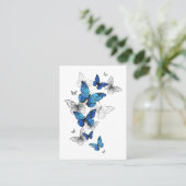 Carte De Référencement Papillons volants bleus Morpho (Debout devant)