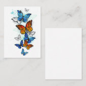 Carte De Référencement Papillons volants Morpho et Monarch (Devant / Derrière)
