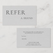 Carte De Référencement Parrainer un ami Élégant Professionnel des Affaire (Devant / Derrière)