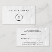 Carte De Référencement Parrainer un ami Élégant Professionnel des affaire (Devant / Derrière)