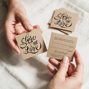 Carte De Référencement Partagez l'amour brun kraft noir typographie