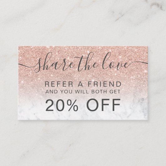 Carte De Référencement Parties scintillant d'or rose moderne marbre ombre (Devant)