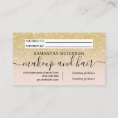 Carte De Référencement parties scintillant dorée chic et moderne blush pr (Dos)