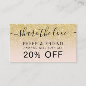 Carte De Référencement parties scintillant dorée chic et moderne blush pr (Devant)