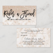 Carte De Référencement Parties scintillant dorée moderne chic (Devant / Derrière)