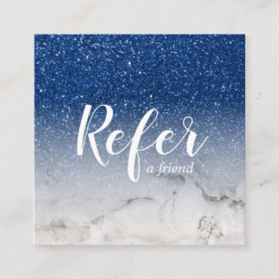 Carte De Référencement Parties scintillant en marbre et bleu Ombre Glam C