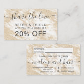 Carte De Référencement Parties scintillant moderne en marbre blanc maquil (Devant / Derrière)