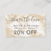 Carte De Référencement Parties scintillant moderne en marbre blanc maquil (Devant)