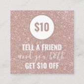 Carte De Référencement Parties scintillant or rose Référer une fidélité à (Devant)