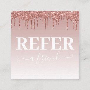 Carte De Référencement Parties scintillant rose de goutte d'or référenc