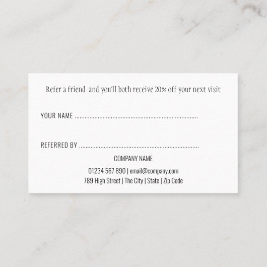 Carte De Référencement Parties scintillant rose élégant moderne (Dos)