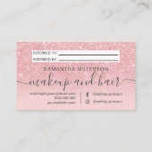 Carte De Référencement Parties scintillant rose moderne blush ombre profe (Dos)