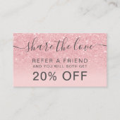 Carte De Référencement Parties scintillant rose moderne blush ombre profe (Devant)