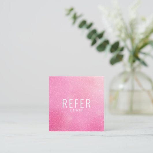 Carte De Référencement Parties scintillant rose moderne simple (Debout devant)