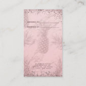 Carte De Référencement Parties scintillant rose Rose Or Ananas Référer un (Dos)