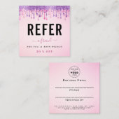 Carte De Référencement Parties scintillant violet rose Ajouter logo et no (Devant / Derrière)