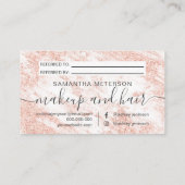 Carte De Référencement Parties scintillantes roses d'or de maquillage de (Dos)