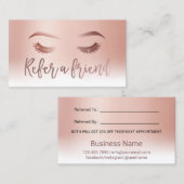Carte De Référencement Pastel rose d'or de salon de maquilleur de mèches (Devant / Derrière)