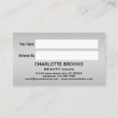 Carte De Référencement Paw Chien Argent sur arrière - plan noir (Dos)