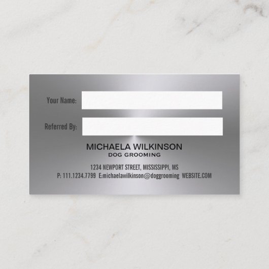 Carte De Référencement Paw Chien Argent sur le service Grossiste pour Ani (Dos)