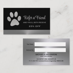 Carte De Référencement Paw Chien Argent sur le service Grossiste pour Ani