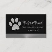 Carte De Référencement Paw Chien Argent sur le service Grossiste pour Ani (Devant)