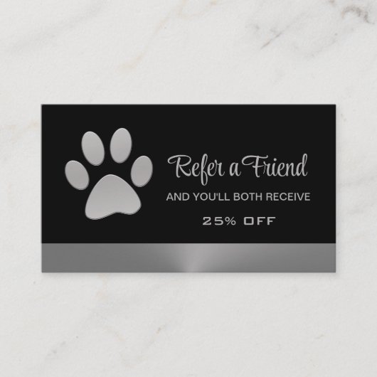Carte De Référencement Paw Chien Argent sur le service Grossiste pour Ani (Devant)