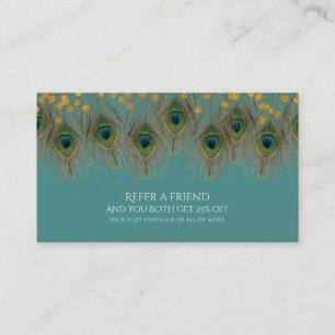 Carte De Référencement Peacock Feathers & Gold N'IMPORTE QUELLE COULEUR R