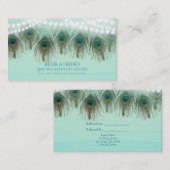 Carte De Référencement Peacock Feathers & Lights Rustic Référer un ami (Devant / Derrière)